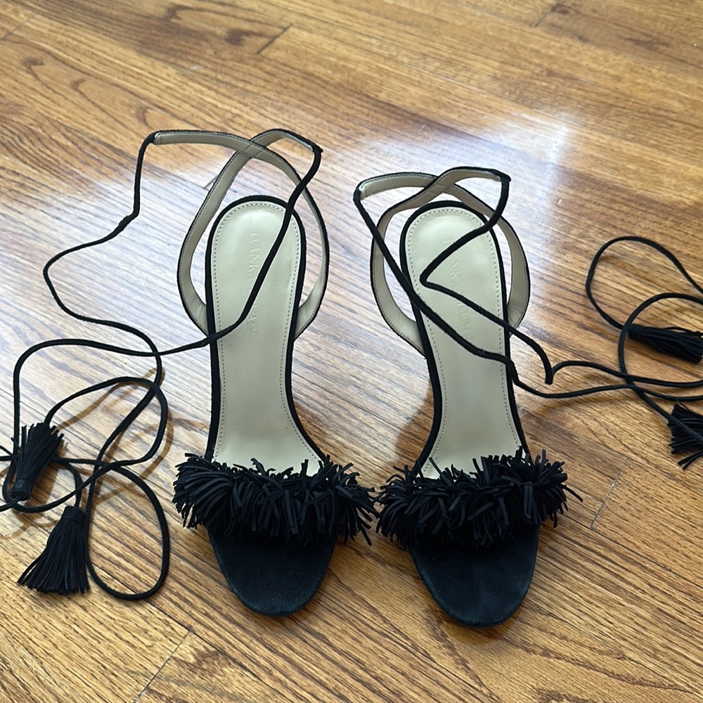 Ivanka Trump, black suede high heels